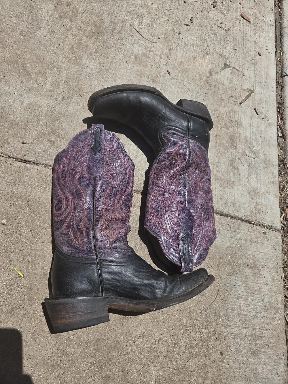 Serna WOMENS BLACK And PURPLE Cowboy Boots - Picture 6 of 8